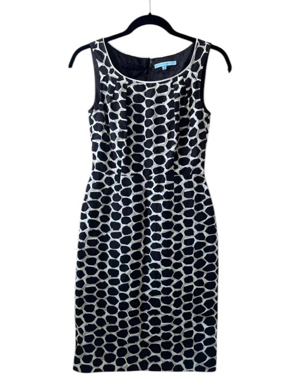 Antonio Melani Silk/Linen Blend Giraffe Print Sheath Pencil Dress- Size 0